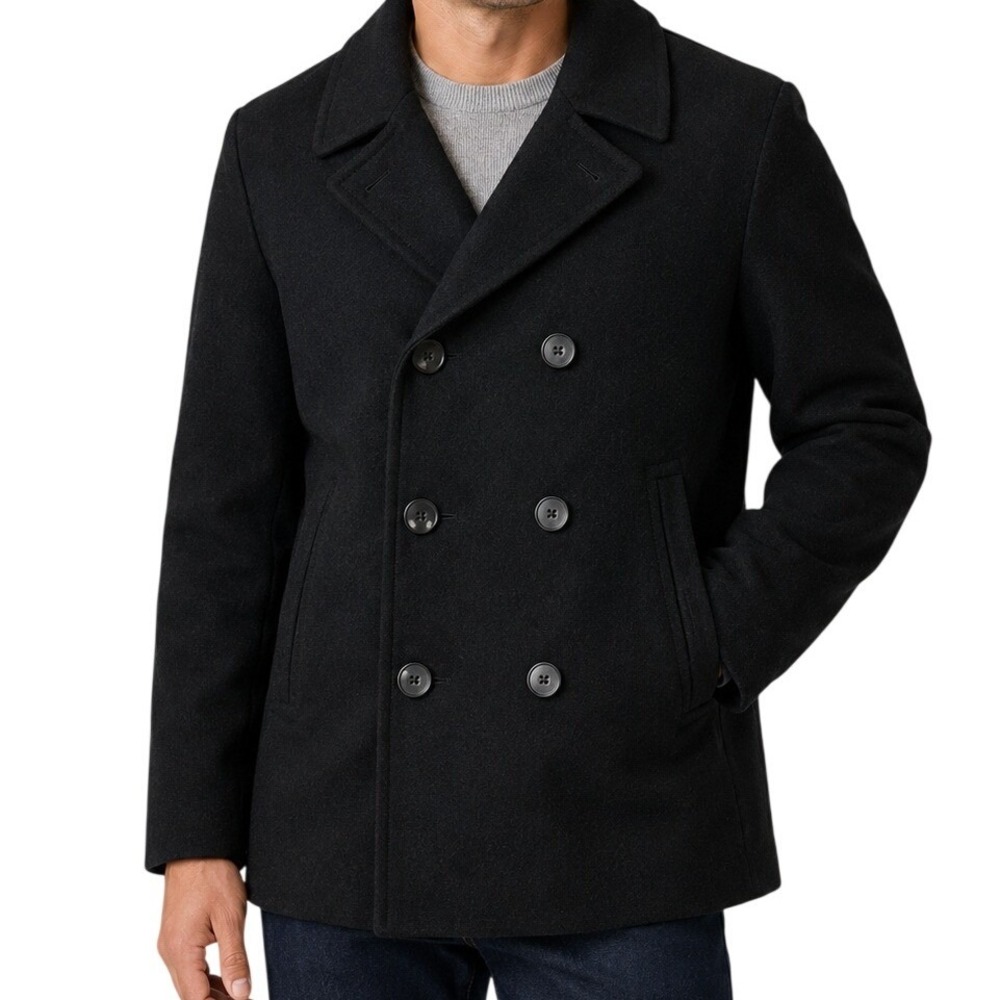Nautica Charcoal Performance Pea Coat Men's Small NWT